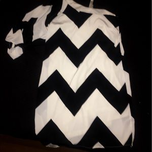 Black and white One shoulder mini dress